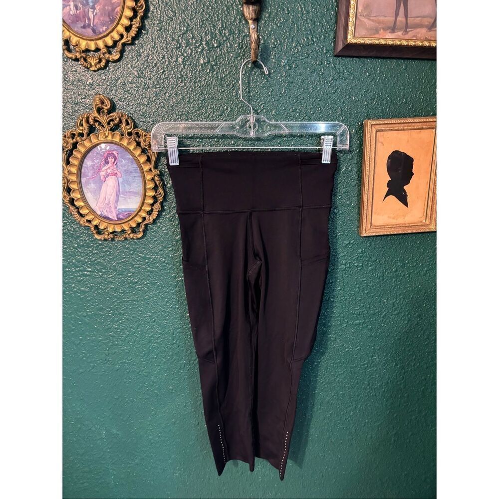 Lululemon Pace Rival Crop 18” Black Leggings Sz 4